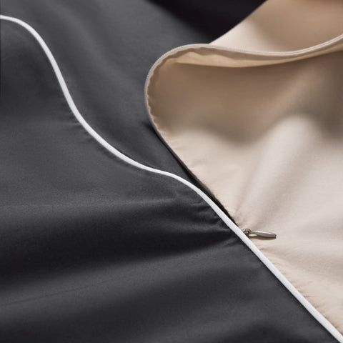 Piped Classic Percale Duvet Cover