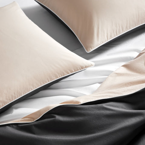 Piped Classic Percale Duvet Cover
