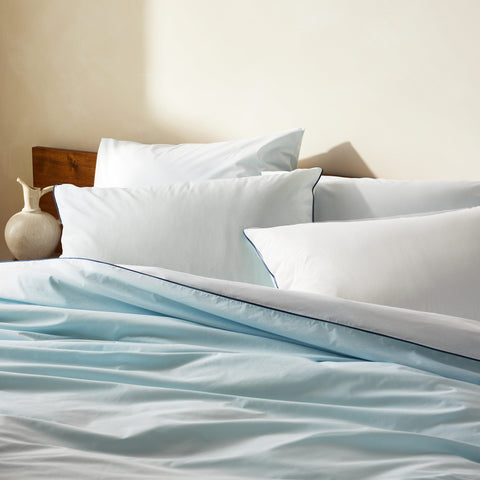 Piped Classic Percale Duvet Cover