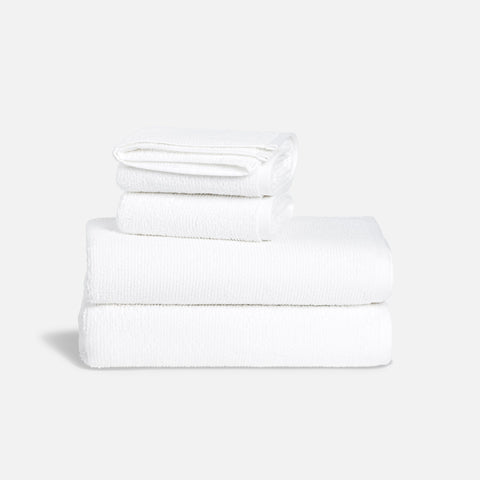 Organic Ribbed Bath Towel Bundle