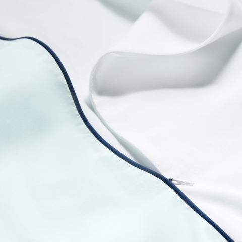 Piped Classic Percale Duvet Set