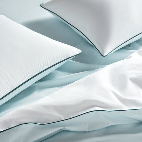 Piped Classic Percale Duvet Set